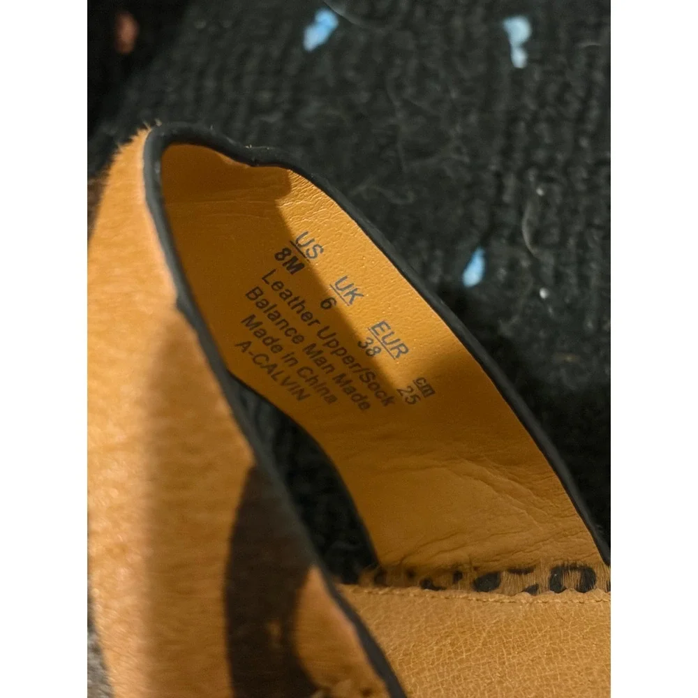 Sarto by Franco Sarto Calvin Leopard Tiger Print Calf Hair Platform Sandals 8M